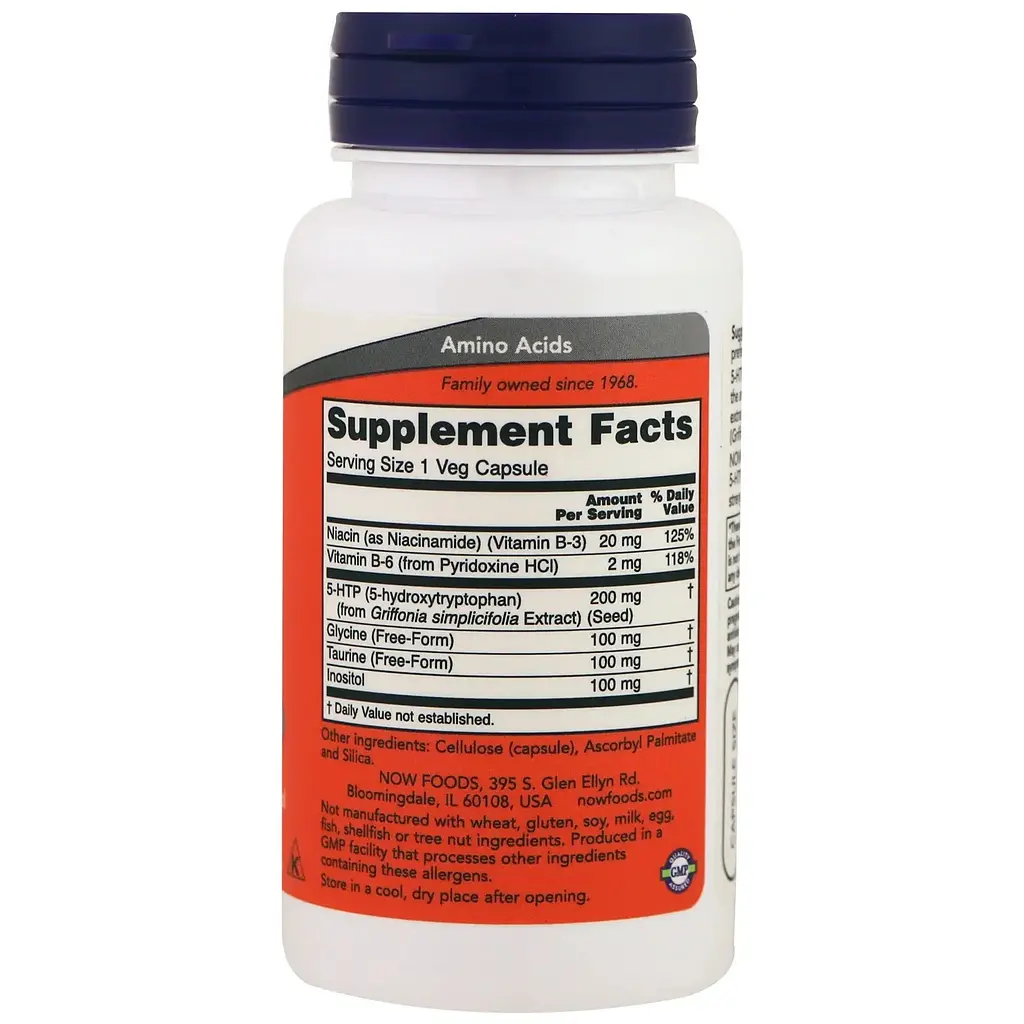 5-HTP Now Neurotransmitter Support 200 мг 60 капсул - фото 2