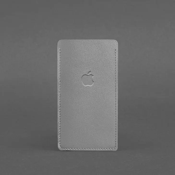 Кожаный чехол для iPhone 12 Серый - фото 4