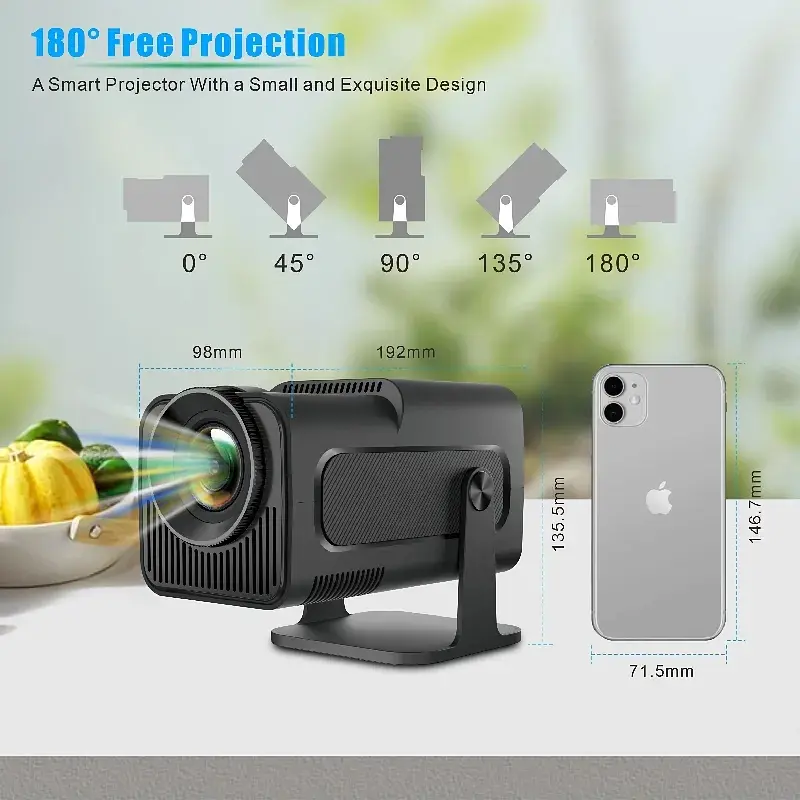 Проектор H96 max HY320 LED LCD Full HD 230 AL16:9 Android 11.0 HDMI Wi-Fi Bluetooth сірий - фото 4