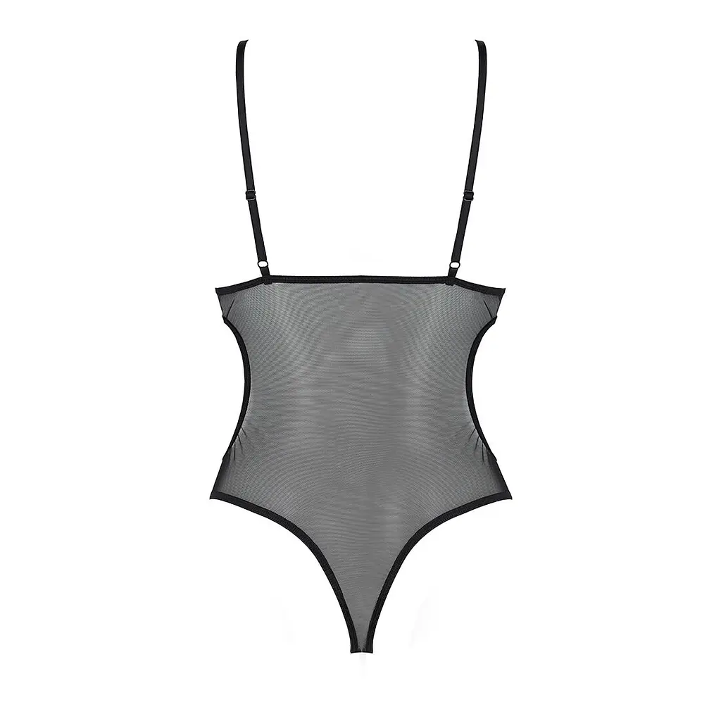 Боді з ажурним ліфом Passion CHRISTA BODY S/M, black - фото 4