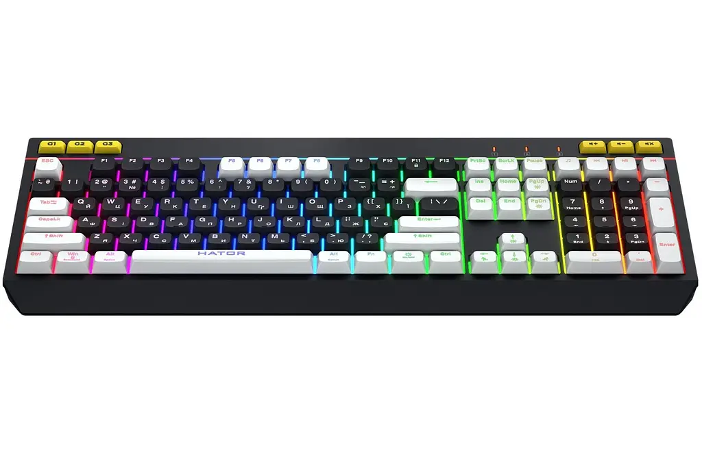 Клавиатура игровая мембранная Hator HTK-400UA USB Icefall Black-White - фото 3