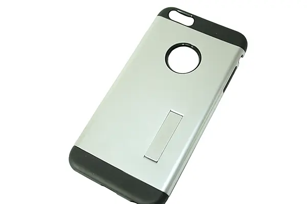 Чохол на iPhone 6/6s задня кришка з підставкою срібний