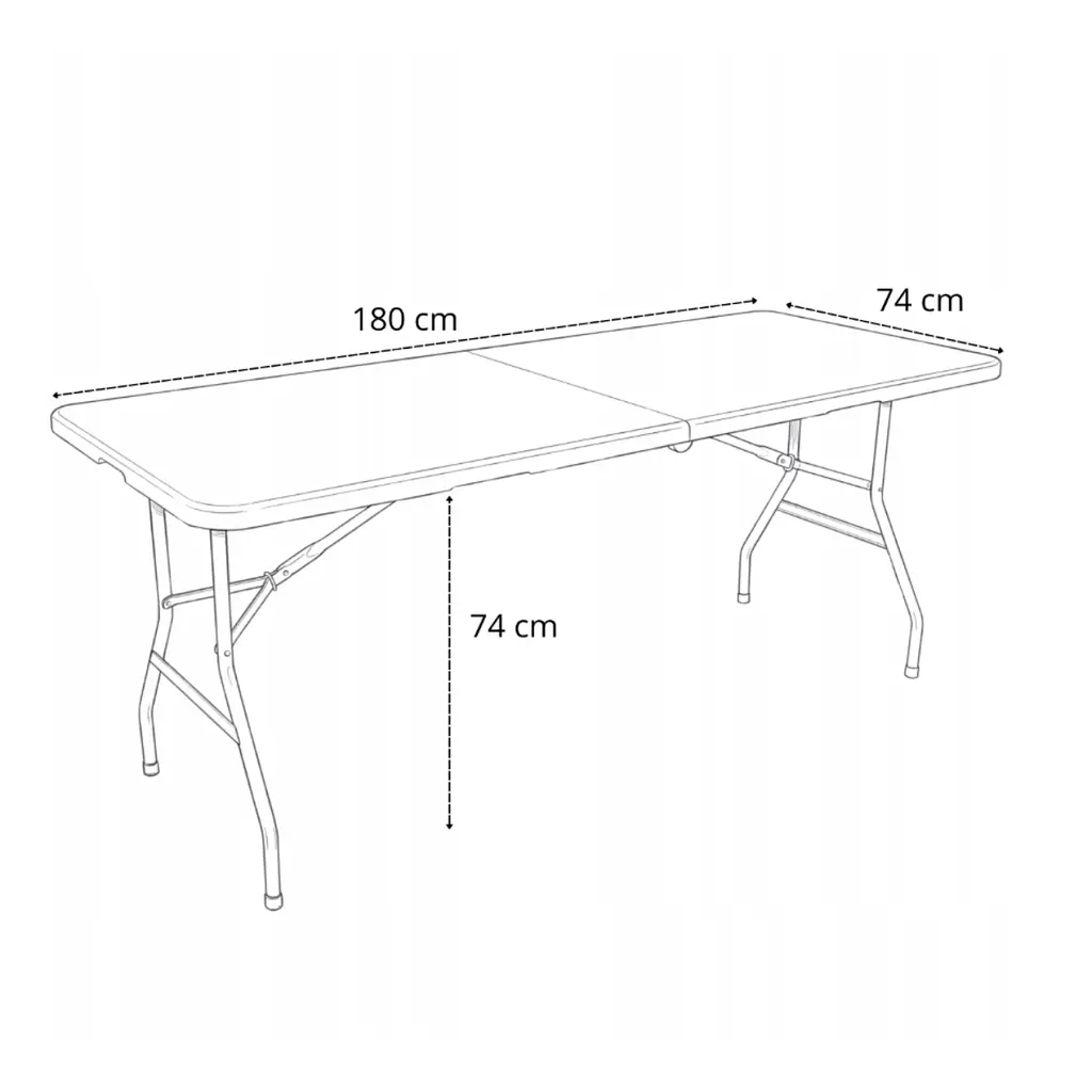 Розкладний стіл для кейтерингу FunFit 180x74 x 3,5 см Білий (4897) - фото 4