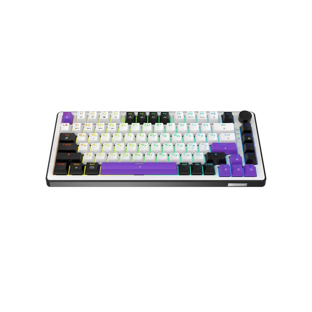 Клавіатура Hator Hellyberry HK75 Mechanical Linear RGB Wireless/Bluetooth/USB UA White/Violet (HK75_wireless) - фото 3