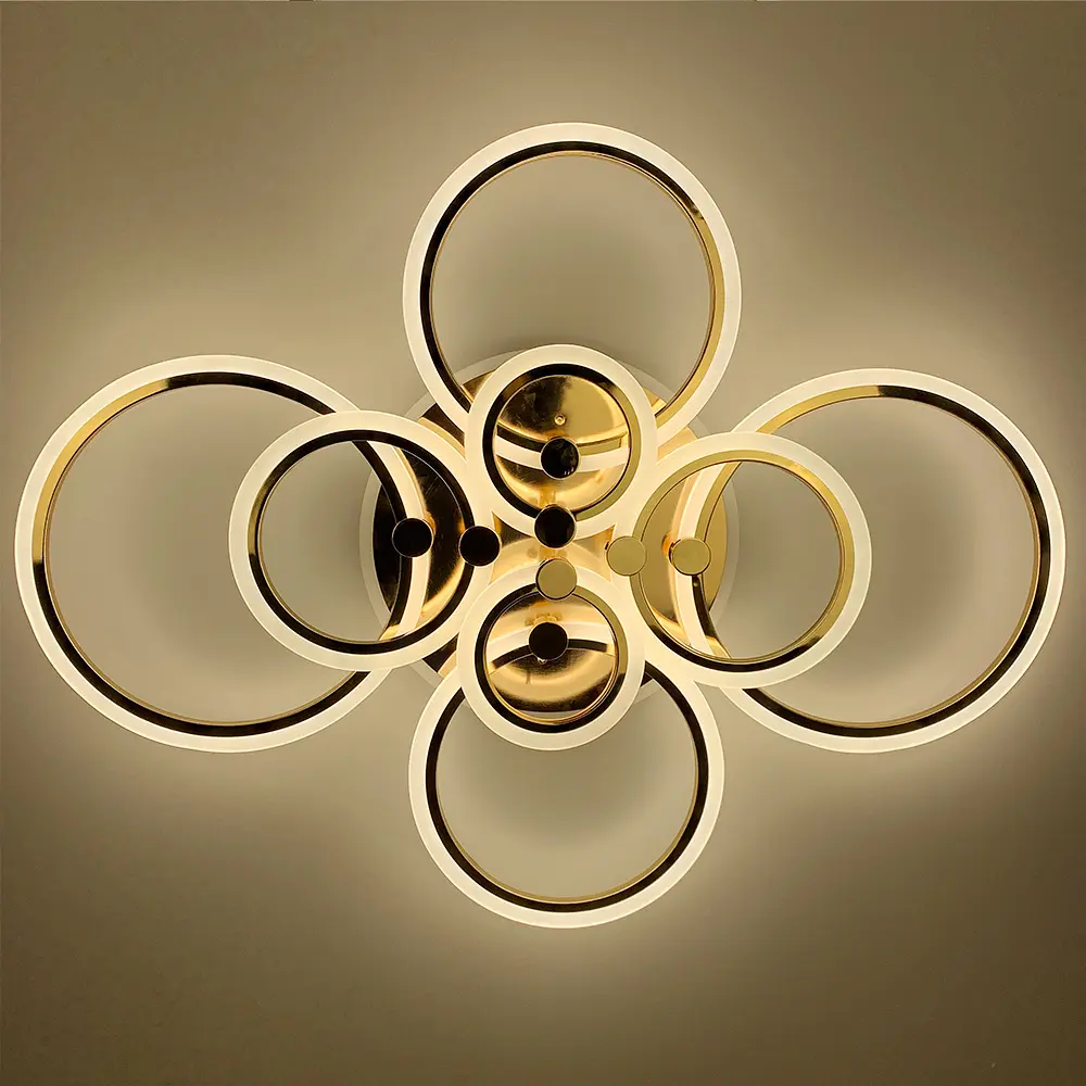 Светодиодная люстра Senta на 8 колец в золотом корпусе Line.F A 2374/8 RGB GD - фото 2