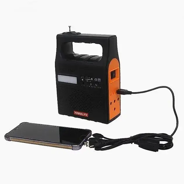 Зарядна сонячна станція Yobolife 3601-LM 6V Powerbank + ліхтар + FM радіо + MP3 + 2 лампи - фото 6