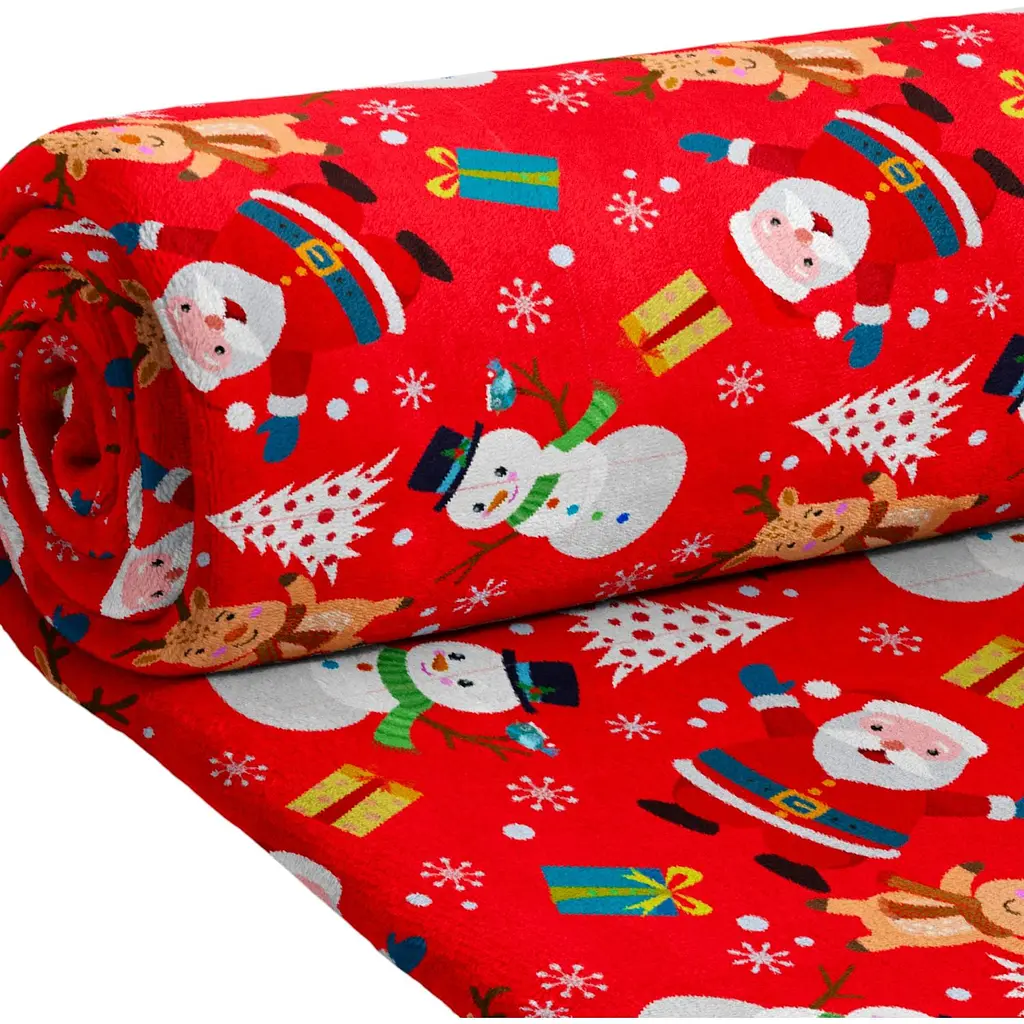 Плед LeLit Новорічний Санта велсофт 200x220 см червоний (le2000000324296) - фото 4