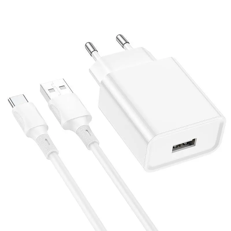 Блок питания и кабель Borofone BA74A Aspirer single port charger set Type-C белые - фото 5