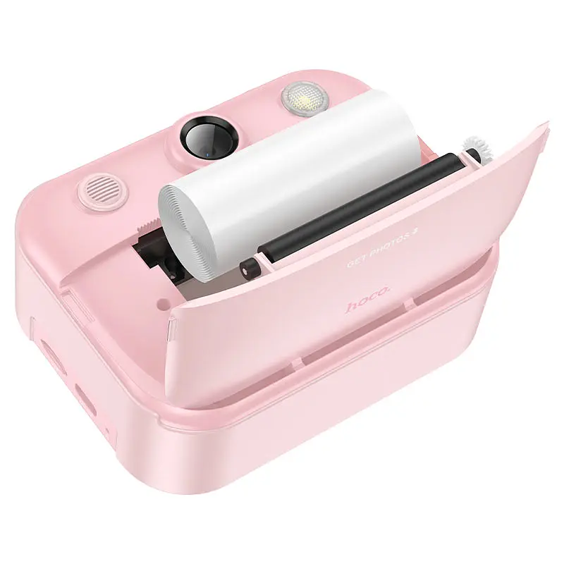 Дитячий фотоапарат HOCO DV204 з функцією миттєвого друку, підтримка microSD card, Pink, Box - фото 3