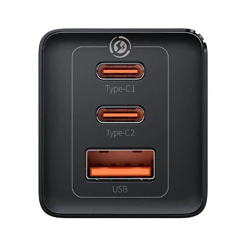 Адаптер мережевий 65 W Baseus Gan5 Pro CCGP120201 3 порти: USB +2 Type-C - фото 3