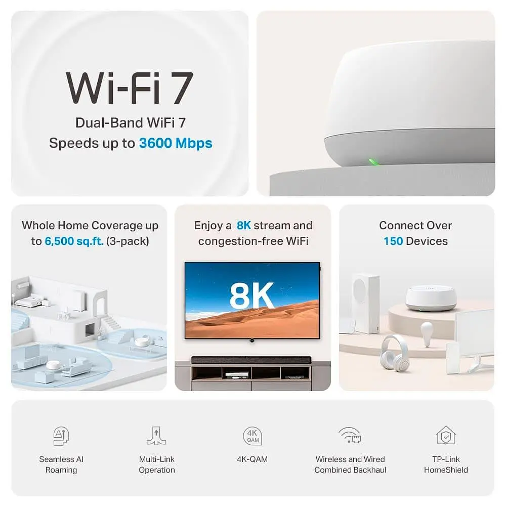 MESH-система TP-Link WiFi-Mesh Deco BE22 BE3600 (DECO-BE22-1-PACK) - фото 3