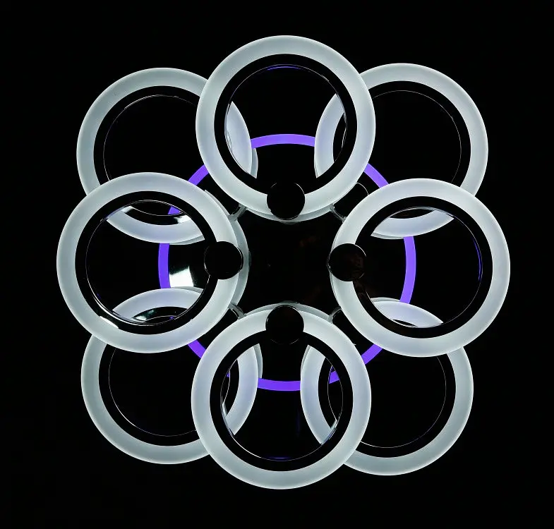 Люстра стельова LED Splendid Ray LK235/4+4+A, 160W, хром, сучасний стиль з пультом - фото 4