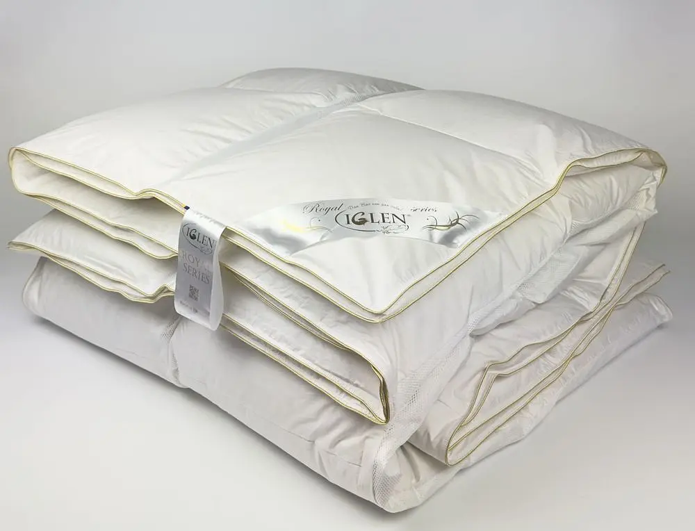 Ковдра всесезонна Iglen Climate-comfort Royal Series пух сірий полуторна 160х215