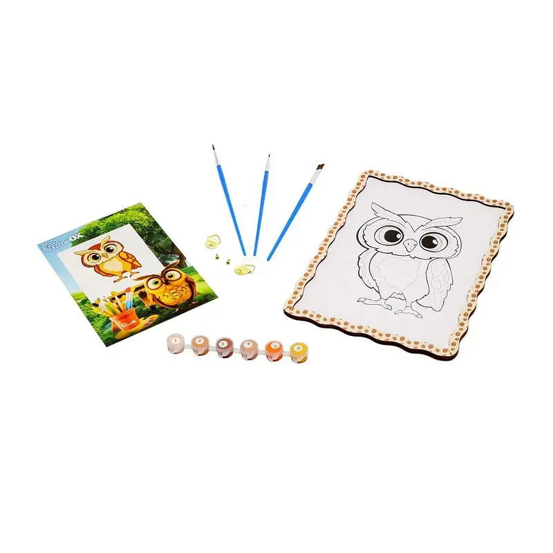 Дитячий набір для розпису по дереву Сова Puz-22964 формат А4 - фото 3