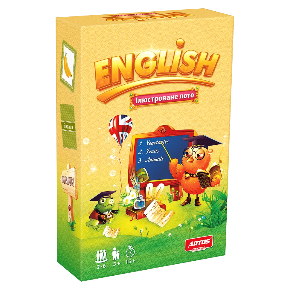 Навчальна настільна гра Лото "ENGLISH" 0796 ілюстрована