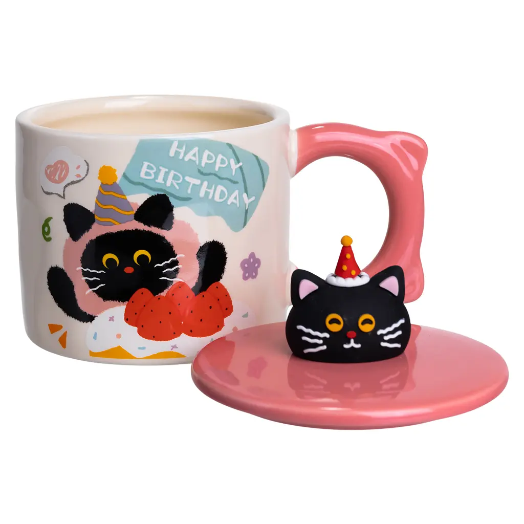Чашка фарфоровая Kitten's Birthday 400 мл розовый FM-24C - фото 3