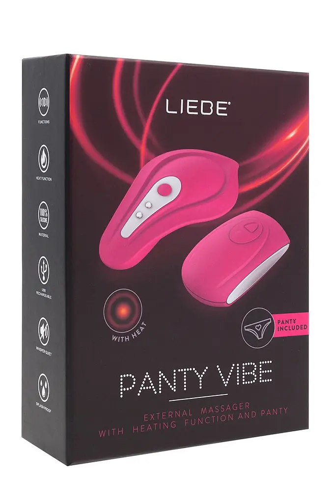 Вібратор у трусики Liebe Panty Vibe Recargable Cerise, нагрів до 39 °C, пульт, трусики S-M в комплекті - фото 5