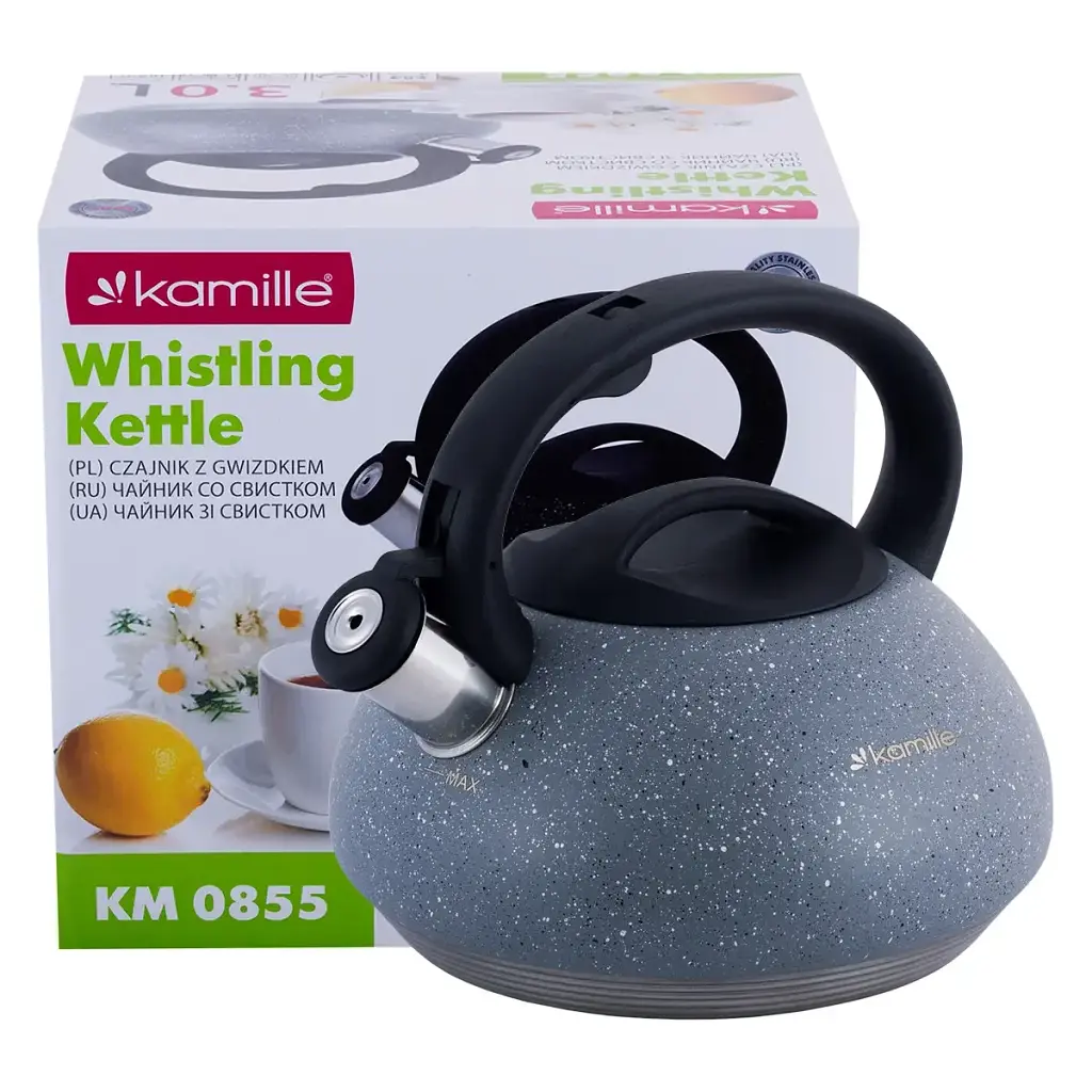 Чайник зі свистком Kamille KM-0855 grey 3,0 л - фото 2