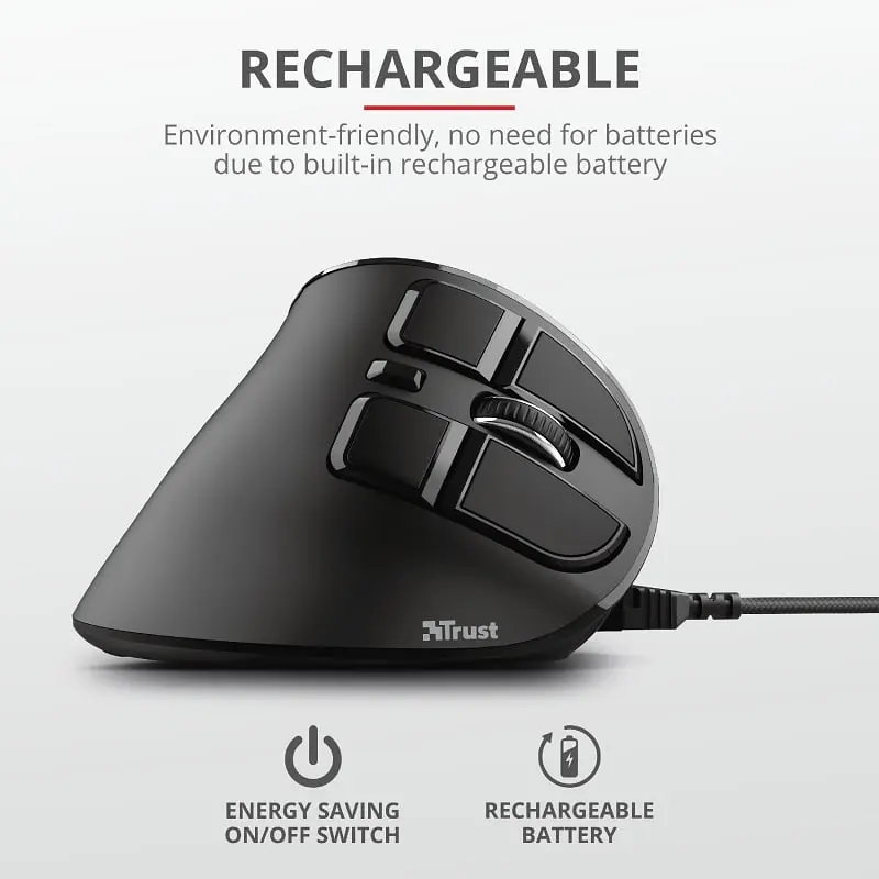 Комп'ютерна миша Trust Voxx Rechargeable Ergonomic WL чорний teh0014039 - фото 7
