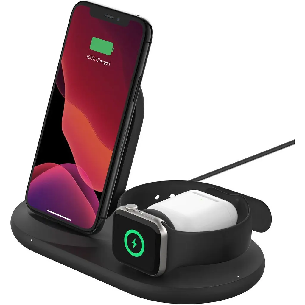 Бездротовий зарядний пристрій 3 в 1 Belkin WIZ-001VF Wireless iPhone/Watch/AirPods Black - фото 7