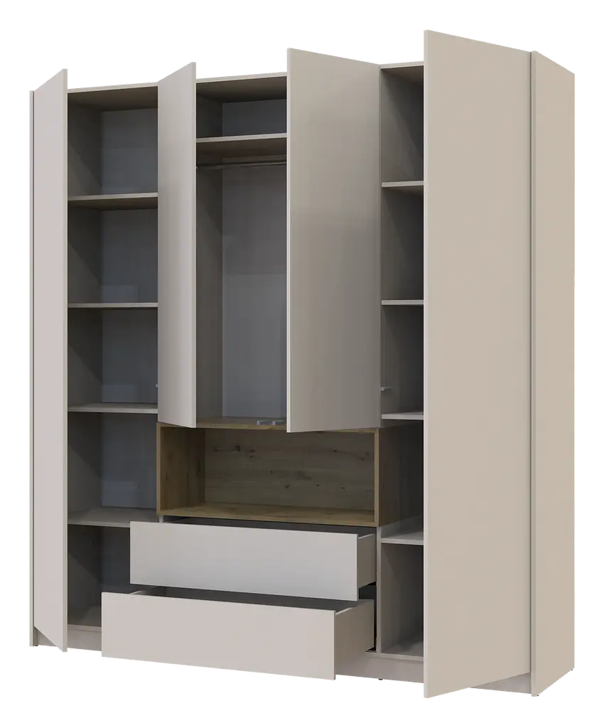 Шафа для одягу з нішою Doros Дейл Кашемір/Дуб Артизан 4 ДСП 206х52х220 (80737727) - фото 5