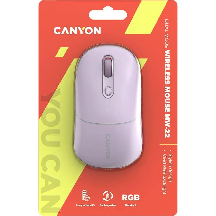Мышь Canyon MW-22 2 in 1 Wireless Pearl Rose (CNS-CMSW22PR) - фото 6