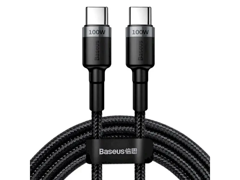 Кабель BASEUS Cafule PD2.0 100W flash charging Type-C For Type-C cable (20V 5A) 2m Gray+Black (CATKLF-ALG1)