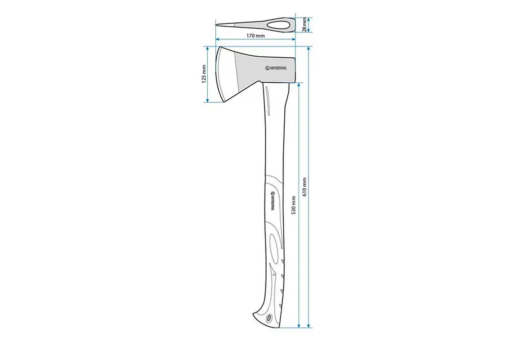 Сокира універсальна Intertool 1000 г ручка фібергласс - фото 3