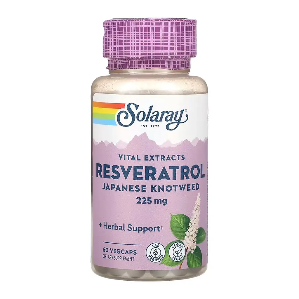 Ресвератрол Solaray (Triple Strength Resveratrol) 225 мг 60 веганських капсул