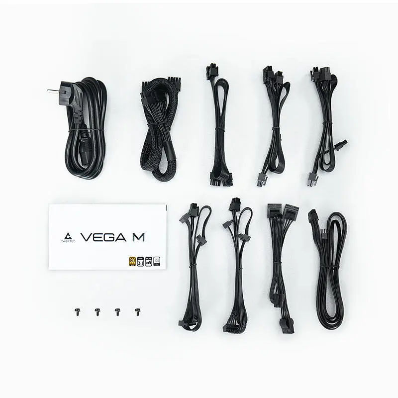 Блок живлення Chieftec Vega M (850W), >90%, 80+ Gold, 135мм FDB, 1xMB 24pin(20+4), 2xCPU 8pin(4+4), 3xMolex, 6xSATA, 4xPCIe 8pin(6+2), 1xPCIe GEN5 16pin, Fully Modular - фото 2