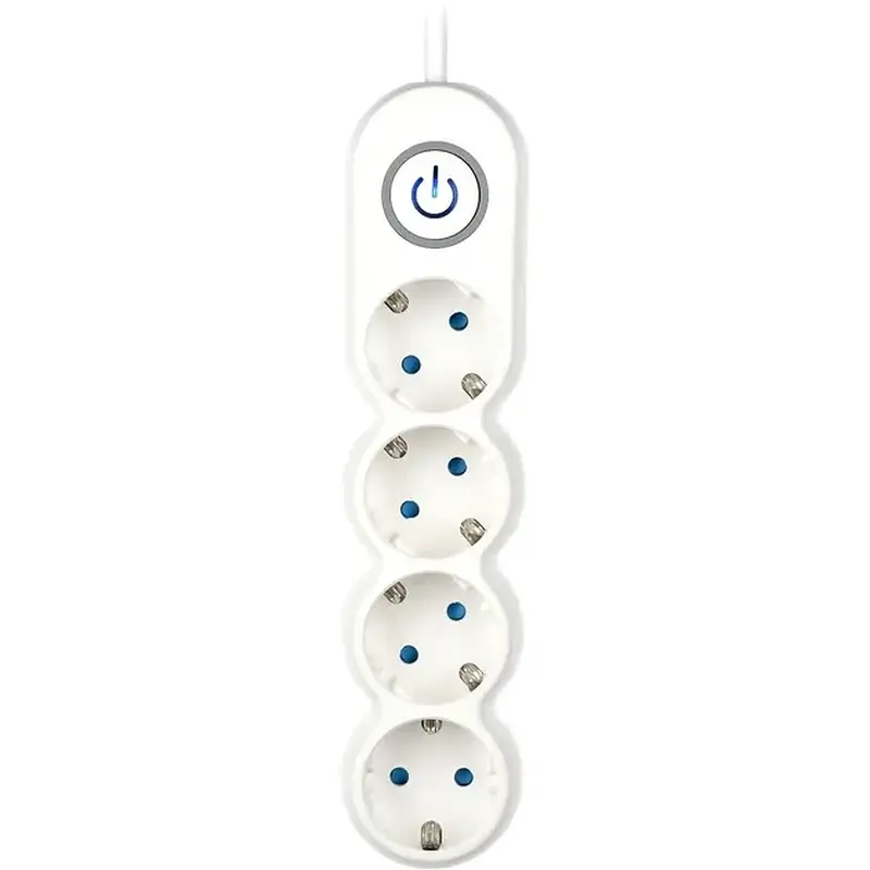 Мережевий фільтр 2Е Plus 4XSchuko з вимикачем 3G1.0*3M, white 2E-U04VESM3W - фото 2