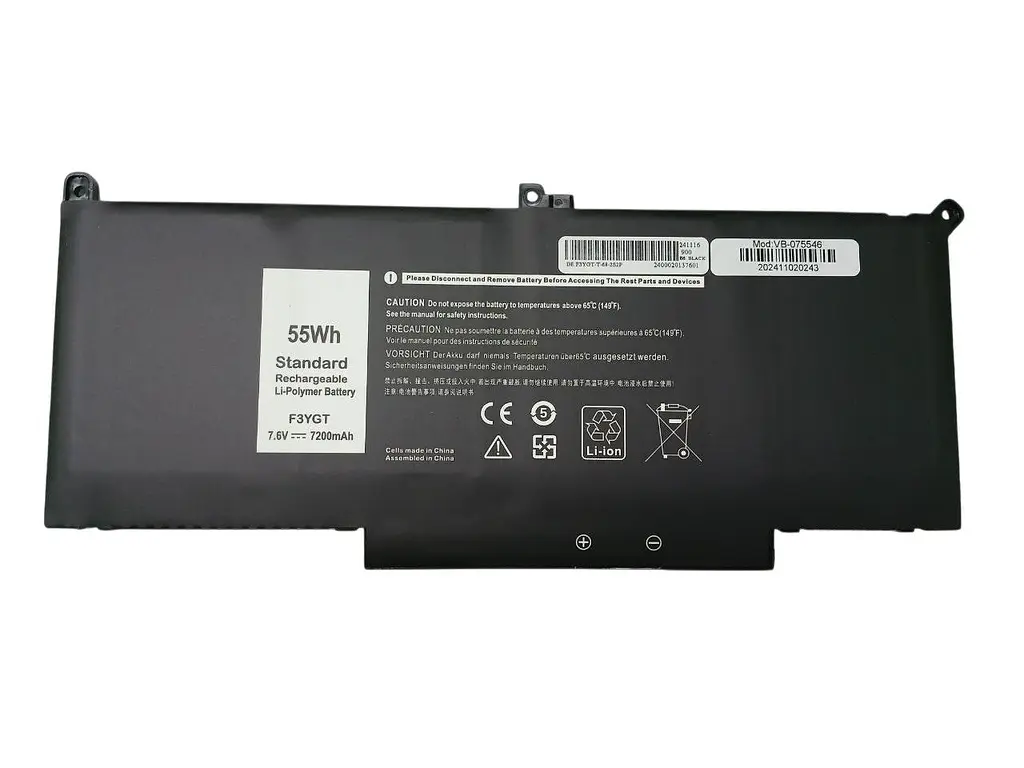 Акумулятор для ноутбука Dell F3YGT-2S2P Latitude 12 7000 7.6V Black 6800 mAh - фото 2