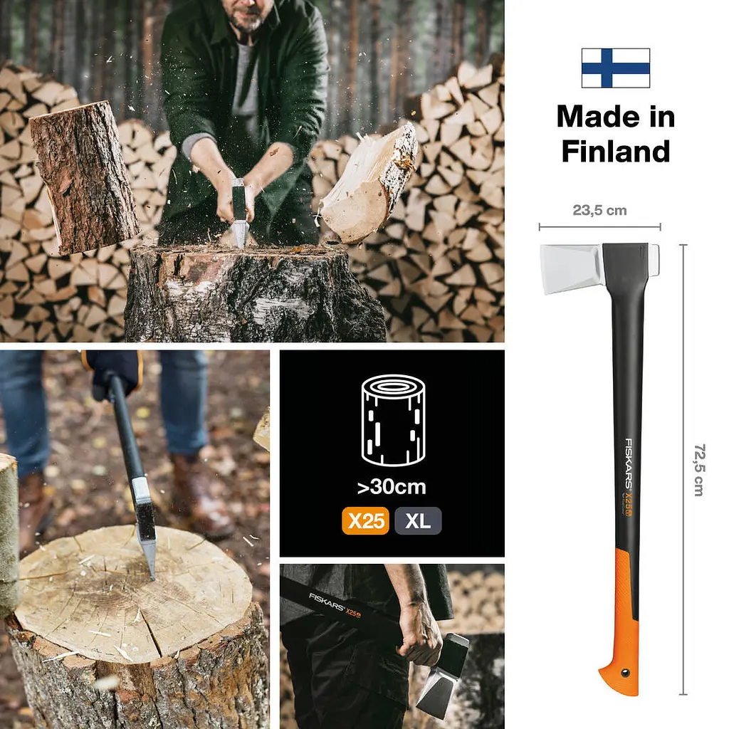 Сокира-колун Fiskars X25 XL (1015643) + Точило для сокир і ножів Fiskars (1060003) - фото 2