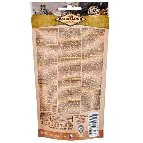 Лакомство Carnilove Cat Semi Moist Snack для кошек курица и тимьян 50 г - фото 3