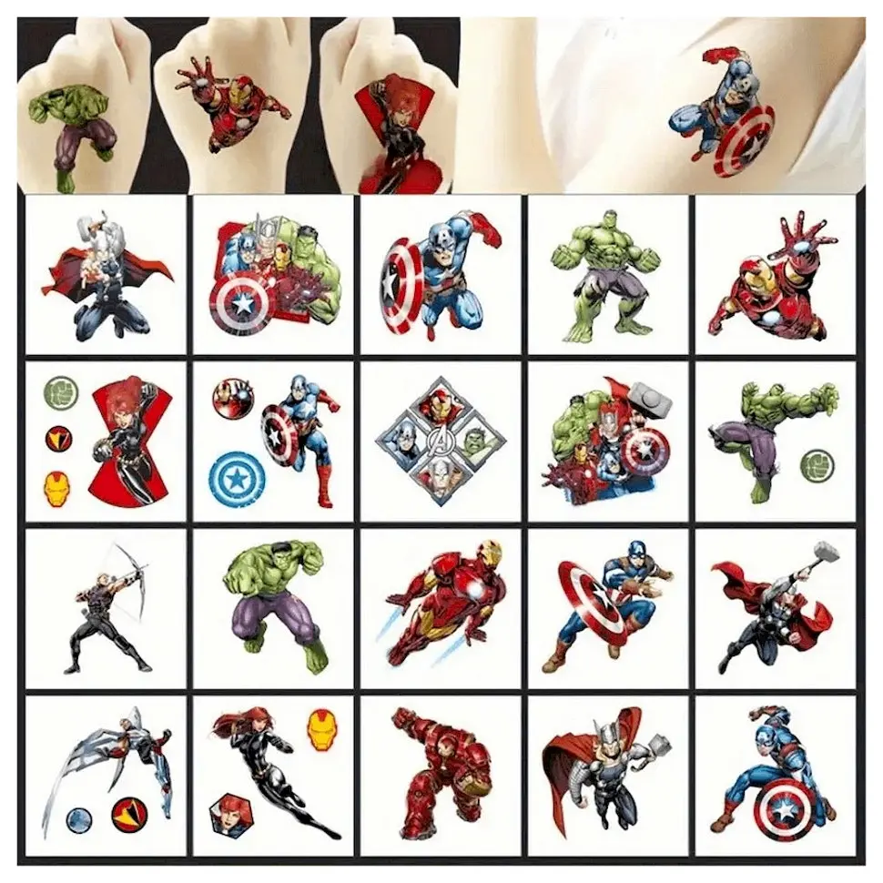 Набір тимчасових татуювань "Супергерої міні" Fresh Tattoo superheroes-20-01 розмір 5х5 см - фото 2
