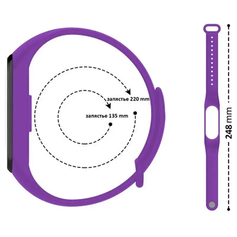 Ремінець до фітнес браслета BeCover Silicone для Xiaomi Mi Smart Band 5/6/7 Dark Purple (707654) - фото 2