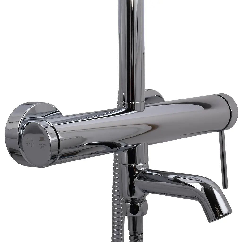 Душова система TOPAZ LOFT TLF 32102-H75-C хромована настінна для ванної з верхньою та ручною лійкою - фото 4