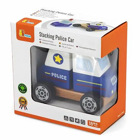 Пирамидка Viga Toys Полицейская машинка деревянная (50201FSC) - фото 3