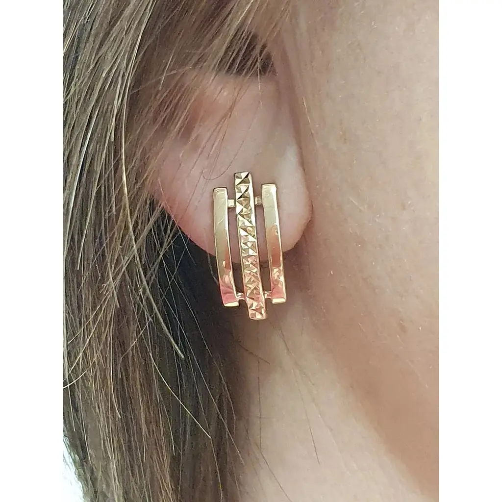 Золотые серьги Империя золота с алмазной гранью. СБ665(а)и - фото 2