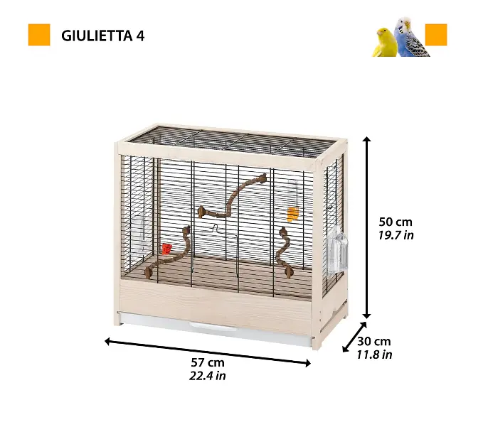 Клітка для канарок та маленьких птахів Ferplast Giulietta 4 дерев'яна 57x30x50 см 52067017 - фото 2