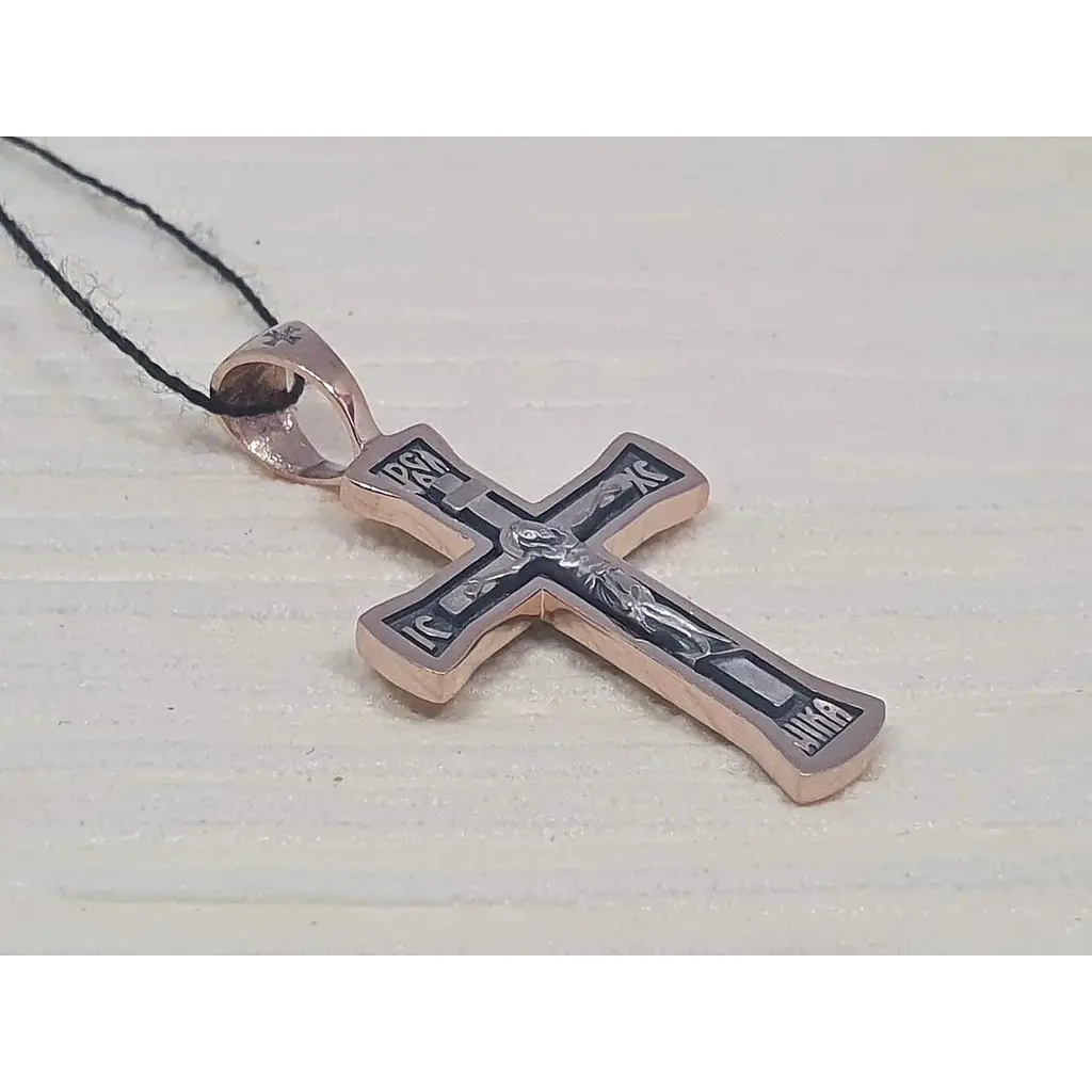 Золотий хрестик Харківська ювелірна фабрика. Розп'яття Христа. 11513-Ч - фото 2