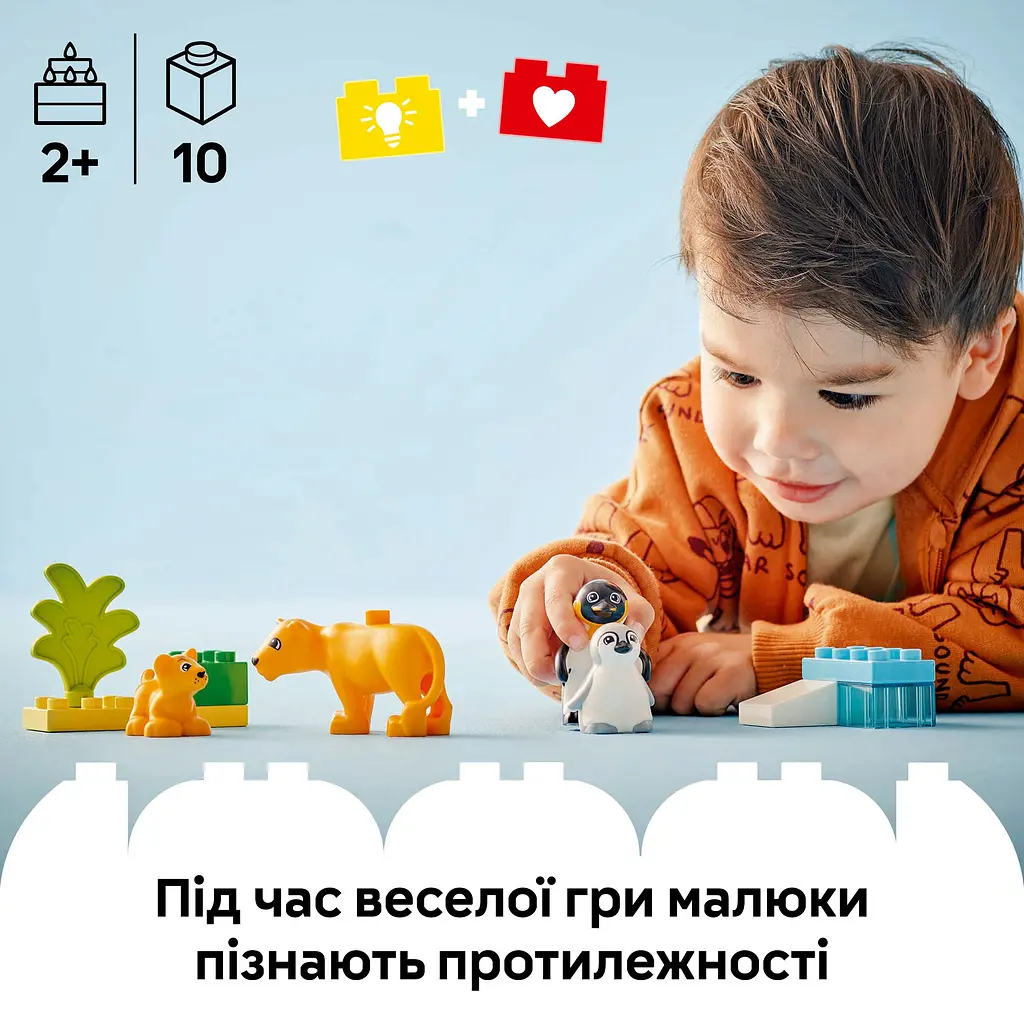 Конструктор LEGO DUPLO Семейства диких животных: Пингвины и Львы, 10 деталей (10442) - фото 10