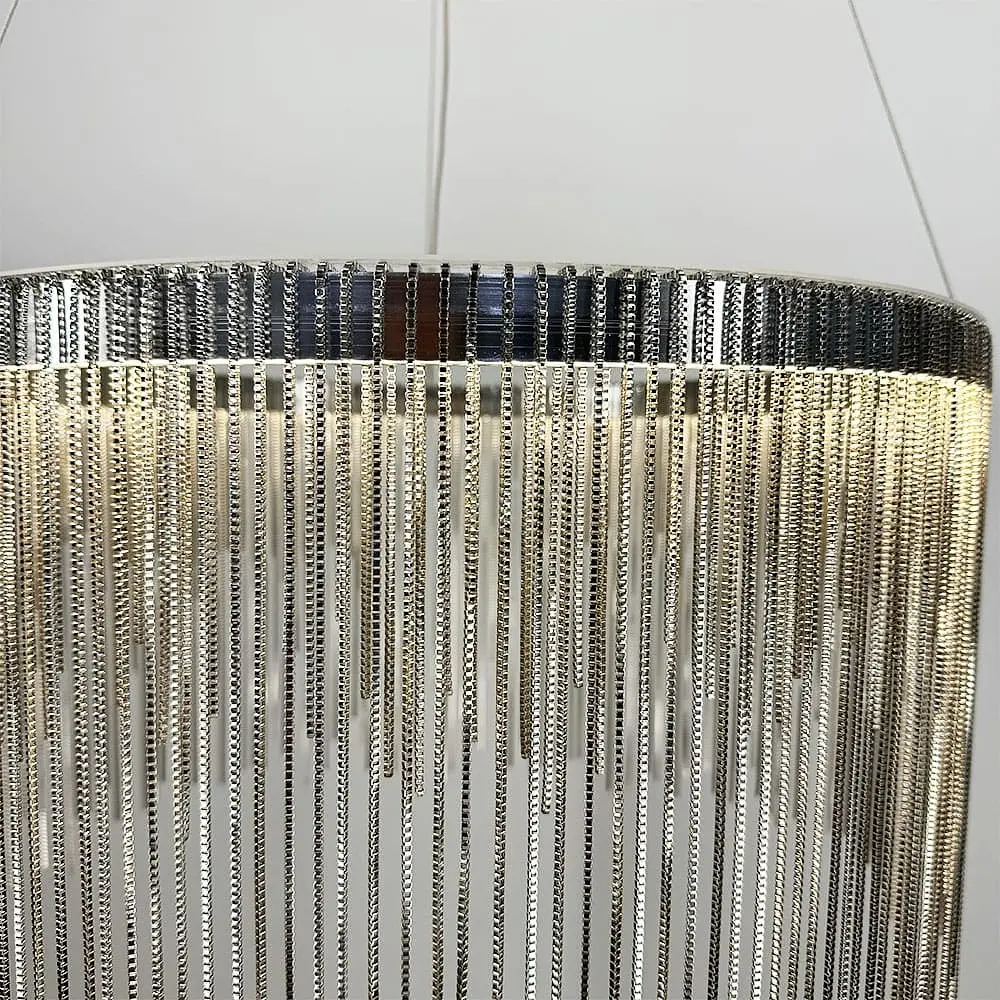 Хромированная люстра с цепочками на 2 яруса Ø 80+50 см | Line F | Ст. SP07-800+500 - фото 4