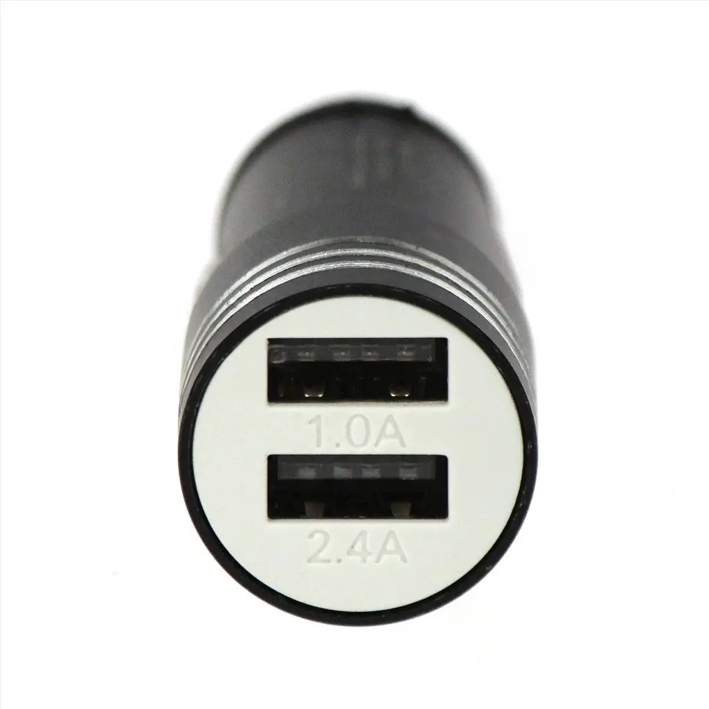 Автомобильное зарядное устройство в прикуриватель, адаптер USB с двумя портами, черный - фото 3