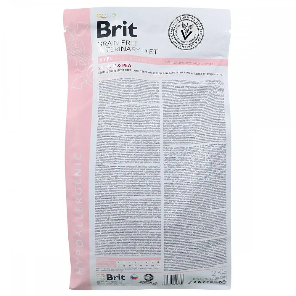 Сухий корм Brit GF Veterinary Diets Cat Hypoaller 2 кг ветеринарна дієта для кішок з харчовою алергією - фото 5