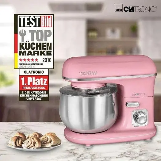 Кухонний комбайн - тістоміс Clatronic KM 3711 Pink 5 л - фото 6
