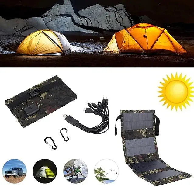 Складаний сонячний зарядний пристрій Solar panel 10 W B093SR3FSM Сонячна панель - фото 5