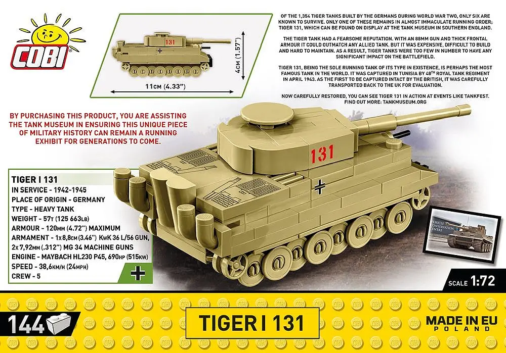 Конструктор COBI танк Tiger I 131 3095 - фото 7