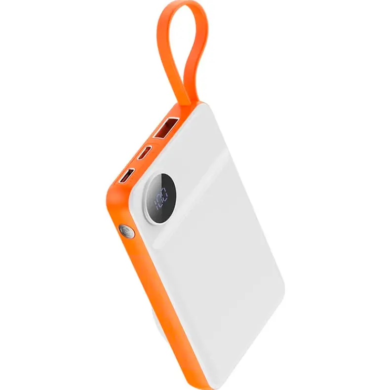 Зовнішній акумулятор Wiwu Core 2 in 1 Wi-P007 10000mAh 22.5w White/Orange [104323] - фото 5