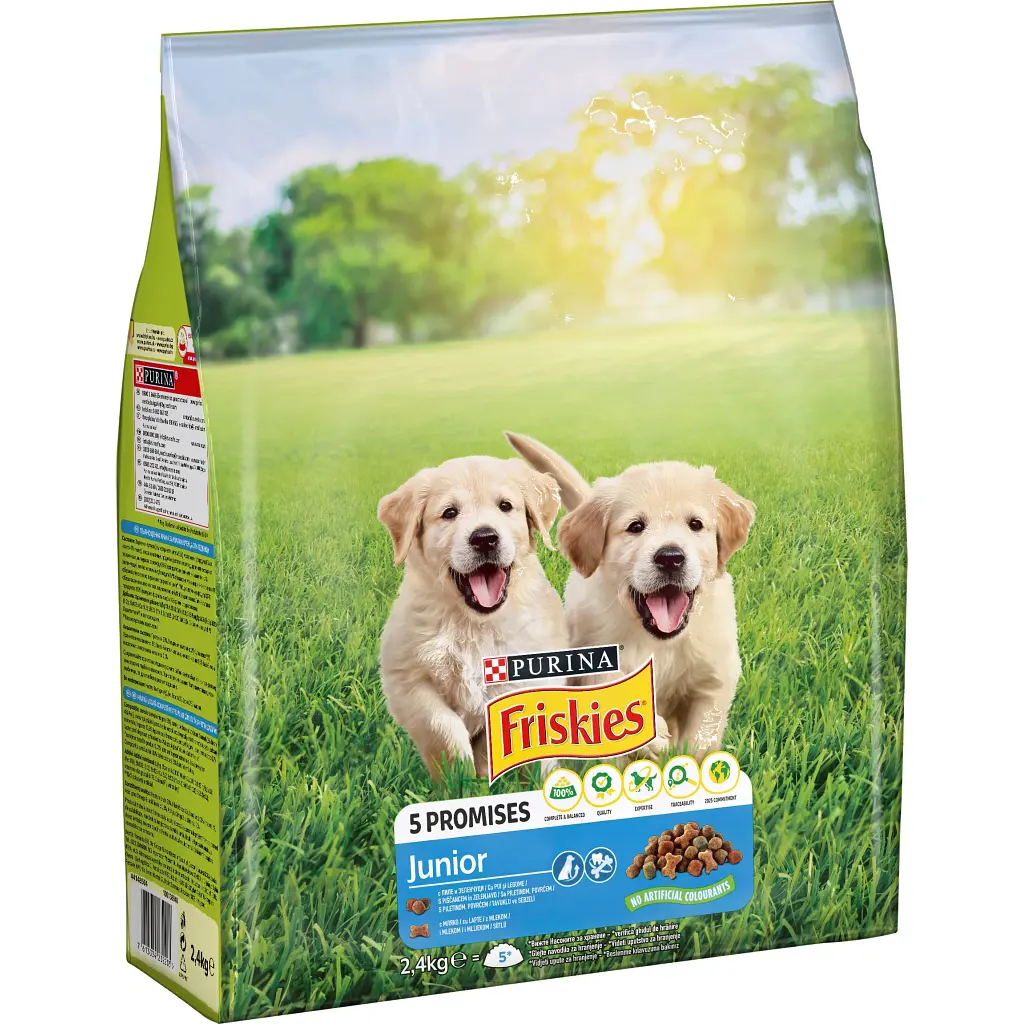 Сухий корм для собак Purina Friskies Junior з куркою, овочами і молоком 2.4 кг (7613034232205) - фото 3